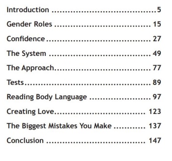 table of contents of the tao of badass