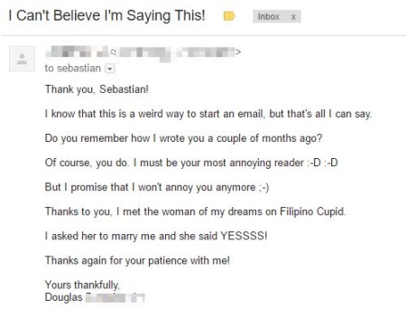 Filipino Cupid Douglas Testimonial