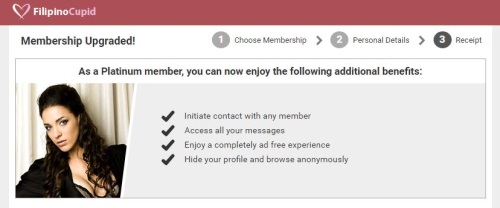 Platinum membership Message on Filipino Cupid