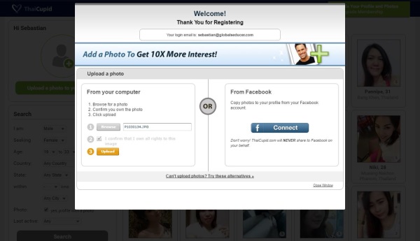 Thai Cupid Profile picture upload