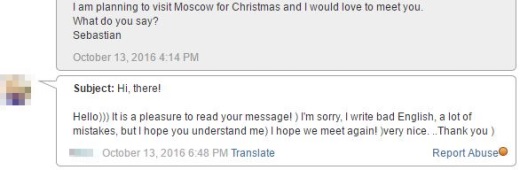 Russian girl with bad english