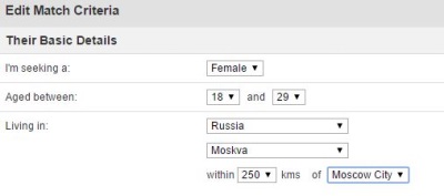 edit your match criteria on russian cupid