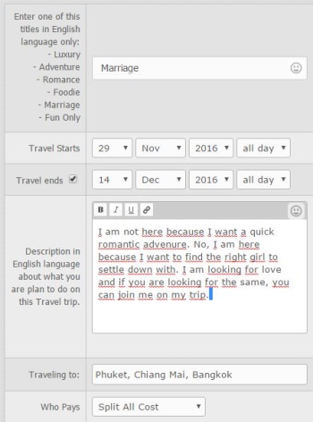 my travel plan on Mizzthai.com