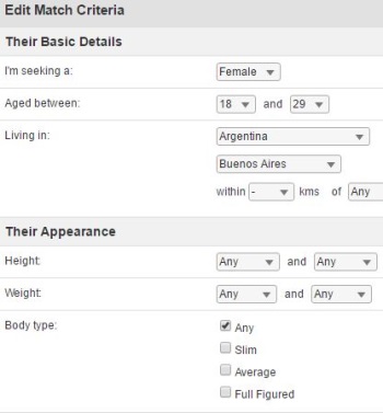 match criteria on latinamericancupid.com