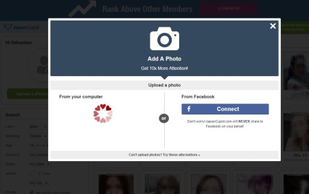upload photo on japancupid.com
