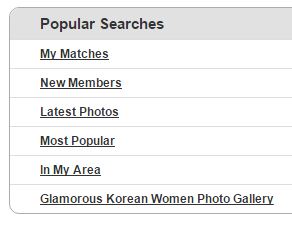 Popular Searches on Korean Cupid