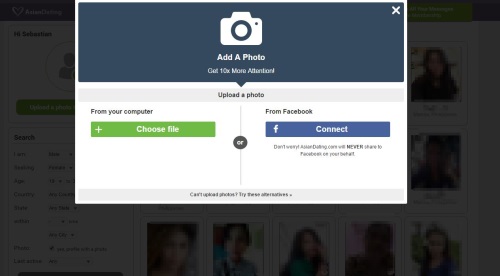 upload profile picture on asiandating