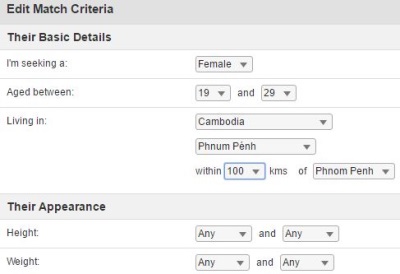 match criteria on asian dating