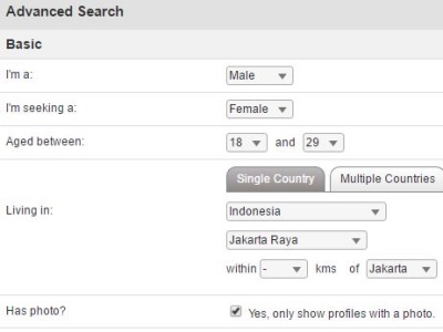 advanced search on indonesiancupid