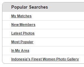 popular searches on Indonesian cupid