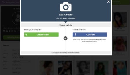upload profile picture on Indonesiancupid