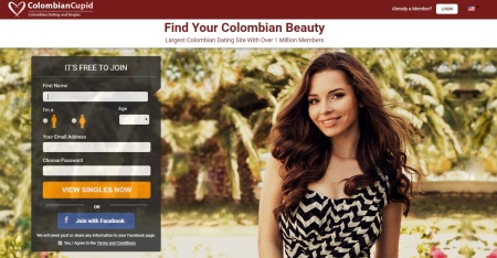 homepage of colombian cupid