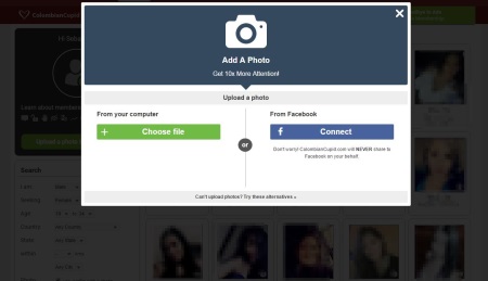upload profile pic on colombian dating site