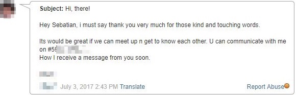 message from a girl from Barbados