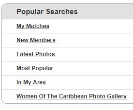 popular searches on CaribbeanCupid