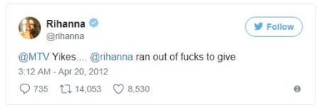 tweet from rhianna