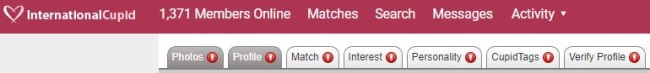 empty profile on internationalcupid.com