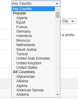 most popular countries on Muslima.com