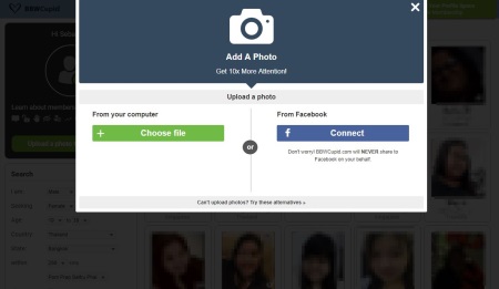 upload profile picture on bbw dating site