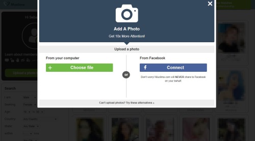 upload photo  on muslim dating site