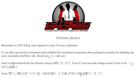 texting guide tao of badass
