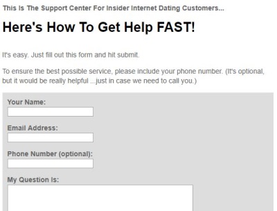 email support in insider internet dating